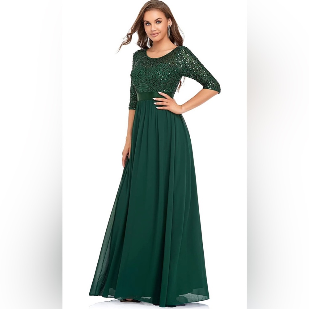 NWOT Green sequin bridesmaids dress